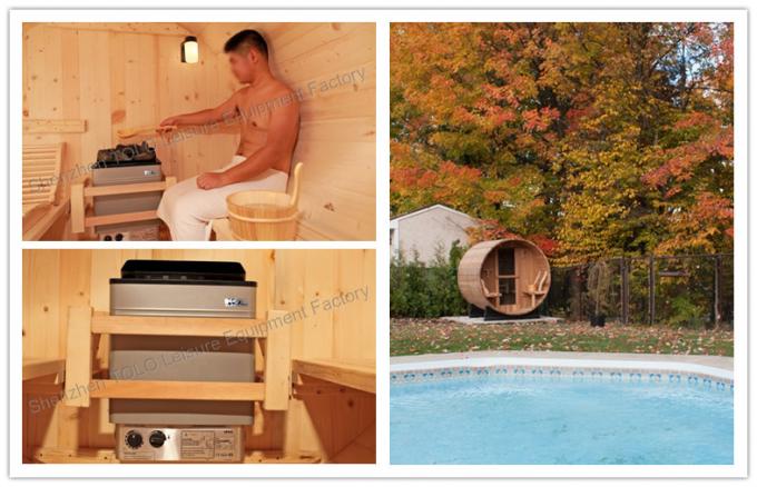 Custom Circular Dry Heat Steam Bath Cabin For Home / Garden / Green Roofs Barrel Sauna