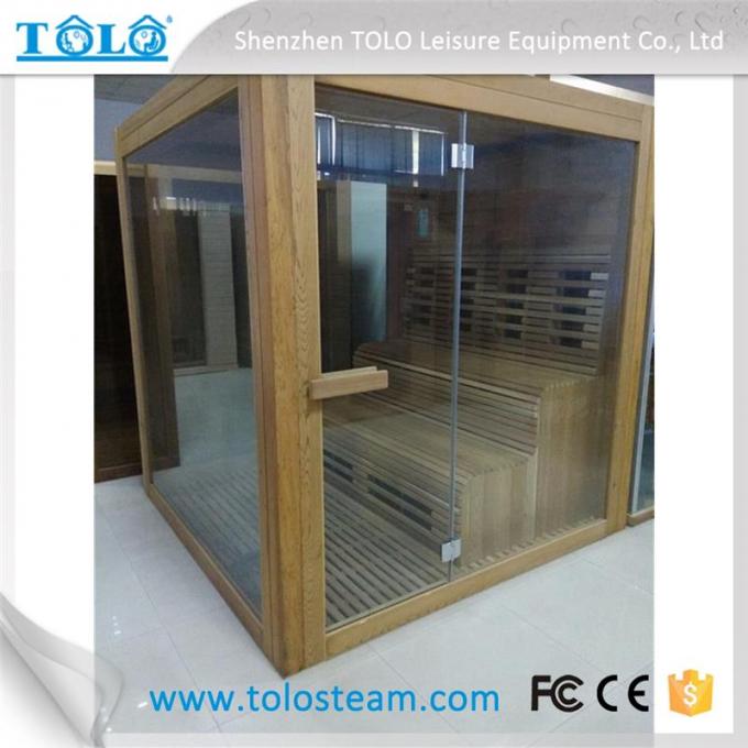 Solid Wood Steam Bath Cabin , Electric Traditional Sauna Room For Dry Sauna