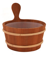 China 26cm Diameter Sauna Bucket With Plastic Inner Container And Spoon Classic Model Cedar supplier