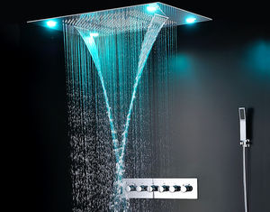 China Ceiling Mounted LED Rain Showers Heads , Bathroom Water Saving Shower Head supplier