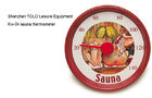 China Cartoon round metal thermometer red 13cm diameter for sauna room factory